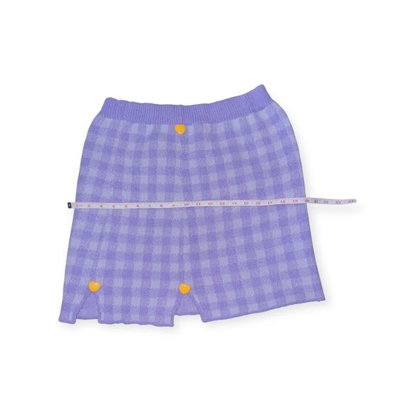 Plush Purple Plaid Skirt - Picture 2 of 4